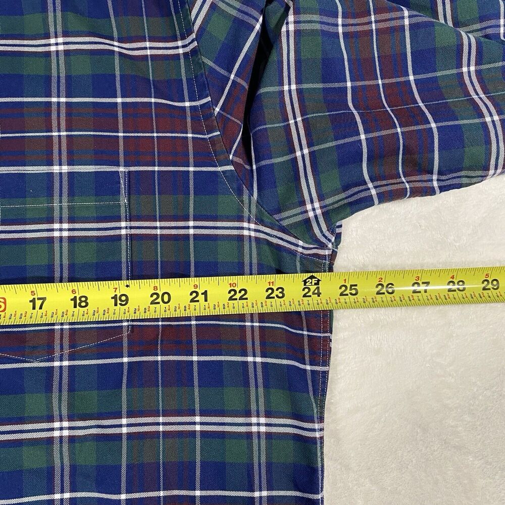 Brooks Brothers Button Down Plaid Shirt Blue Green Red Cotton Classic Men's XL - Picture 6 of 9